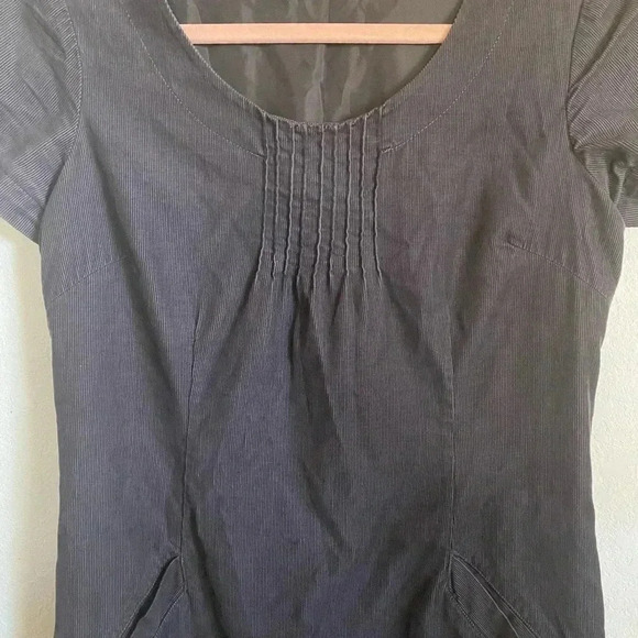 Boden Montmartre Needlecord Finewale Pintuck Corduroy Charcoal Grey Dress 4R - Picture 5 of 12